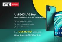 UMIDIGI推出帶有體溫傳感器的A9 Pro預(yù)算智能手機(jī) 價(jià)格為119.99美元