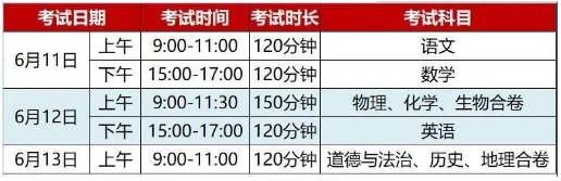 2021瀘州中考時(shí)間