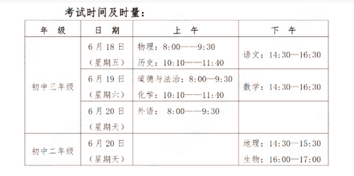 2021衡陽中考時間