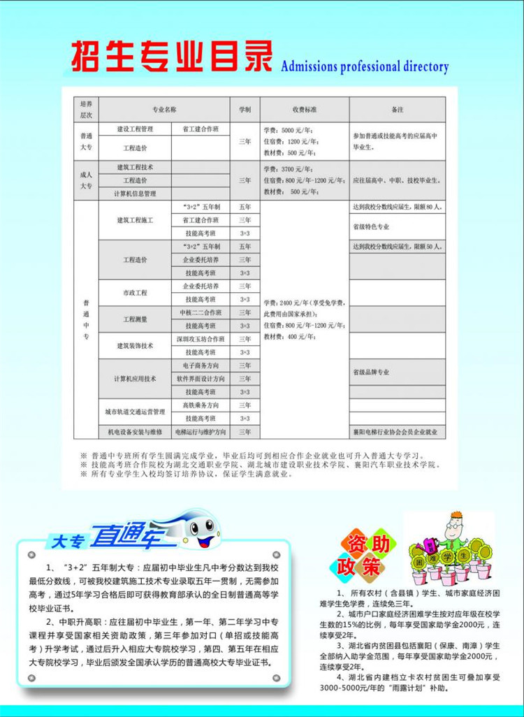 2018湖北省工業(yè)建筑學(xué)校招生計(jì)劃及簡(jiǎn)章