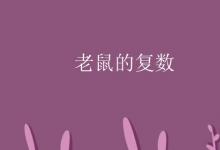 教育資訊:老鼠的復(fù)數(shù)