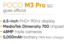 POCO M3 Pro 5G的價格從16,000盧比起
