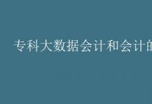 教育資訊：?？拼髷?shù)據(jù)會計(jì)和會計(jì)的區(qū)別
