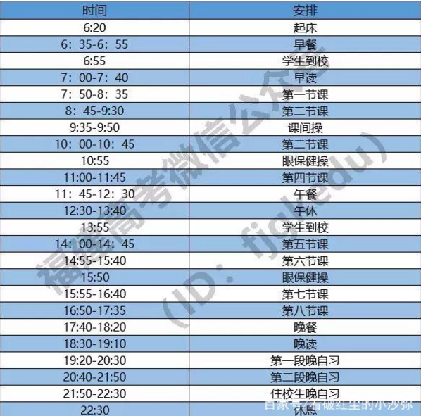 作息時間表