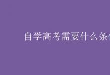 教育資訊:自學(xué)高考需要什么條件