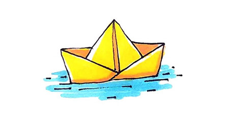 折紙船簡(jiǎn)筆畫(huà)4