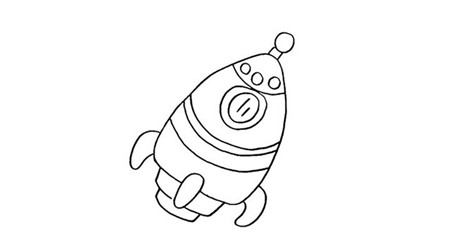 宇宙火箭簡筆畫3