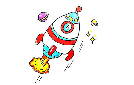 宇宙火箭簡筆畫4