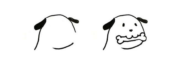 叼著骨頭的狗簡(jiǎn)筆畫(huà)1