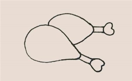 烤雞腿簡(jiǎn)筆畫步驟3