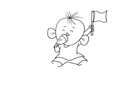 大耳朵圖圖簡(jiǎn)筆畫步驟圖解4