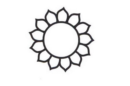 向日葵簡(jiǎn)筆畫彩色的畫法2
