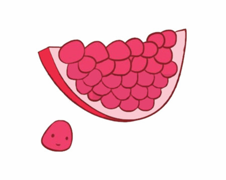 石榴彩色簡(jiǎn)筆畫的畫法4