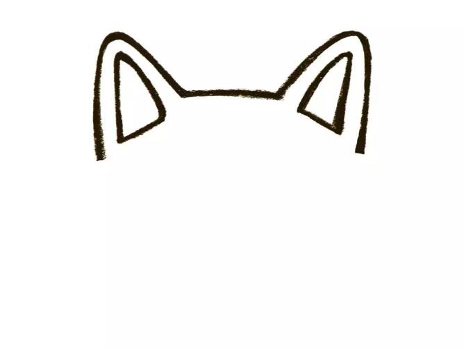 小狗可愛(ài)頭部簡(jiǎn)筆畫(huà)的畫(huà)法2