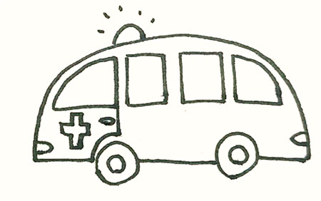 救護(hù)車簡(jiǎn)筆畫怎樣畫3