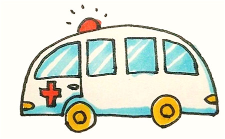 救護(hù)車簡(jiǎn)筆畫怎樣畫4