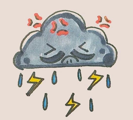 烏云和閃電簡(jiǎn)筆畫彩色6