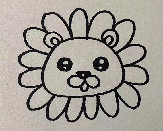 向日葵獅子簡(jiǎn)筆畫圖片大全2