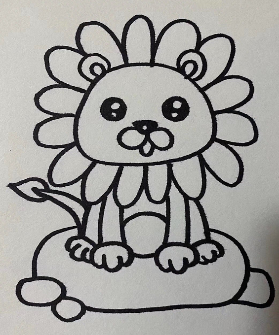向日葵獅子簡(jiǎn)筆畫圖片大全4
