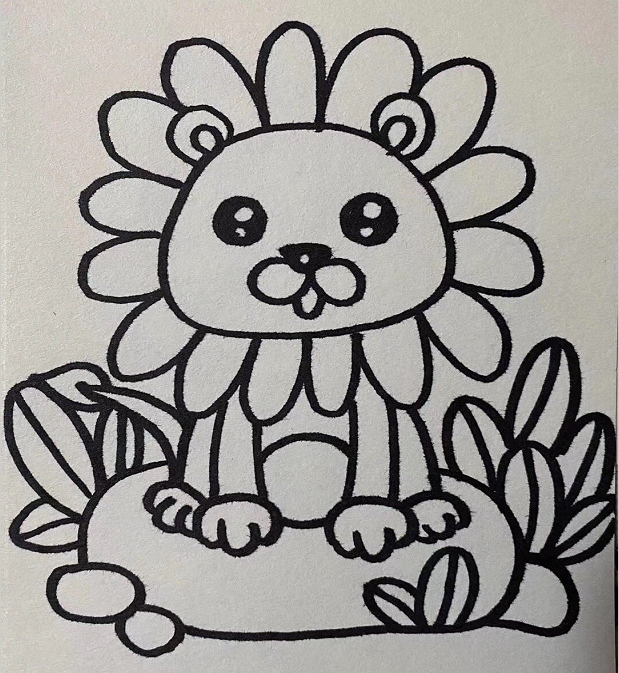 向日葵獅子簡(jiǎn)筆畫圖片大全5