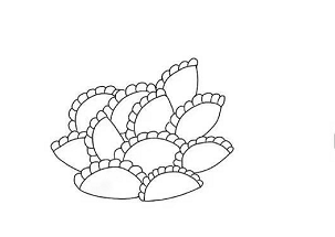 一盤(pán)餃子簡(jiǎn)筆畫(huà)怎么畫(huà)4