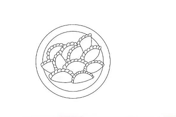 一盤(pán)餃子簡(jiǎn)筆畫(huà)怎么畫(huà)5