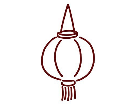 中秋節(jié)燈籠簡(jiǎn)筆畫圖片畫法5