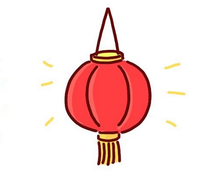 中秋節(jié)燈籠簡(jiǎn)筆畫圖片畫法6