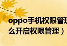 oppo手機權(quán)限管理怎樣設(shè)置（oppo手機怎么開啟權(quán)限管理）