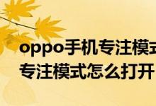 oppo手機專注模式怎么點設(shè)置（oppo手機專注模式怎么打開）