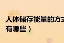 人體儲(chǔ)存能量的方式是（人體能量的儲(chǔ)存形式有哪些）