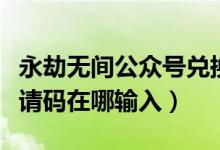永劫無(wú)間公眾號(hào)兌換碼怎么使用（永劫無(wú)間邀請(qǐng)碼在哪輸入）