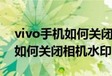 vivo手機(jī)如何關(guān)閉相機(jī)里的水?。╲ivo手機(jī)如何關(guān)閉相機(jī)水印）