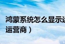 鴻蒙系統(tǒng)怎么顯示運(yùn)營商（鴻蒙系統(tǒng)怎么顯示運(yùn)營商）