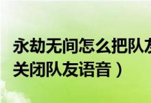 永劫無間怎么把隊友語音關(guān)了（永劫無間怎么關(guān)閉隊友語音）