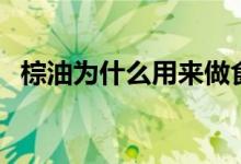 棕油為什么用來(lái)做食品（棕油是什么做的）