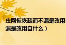 蟲網(wǎng)恢恢疏而不漏是改用自什么八字成語（蟲網(wǎng)恢恢疏而不漏是改用自什么）