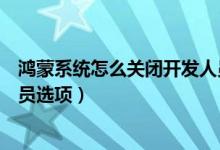 鴻蒙系統(tǒng)怎么關(guān)閉開(kāi)發(fā)人員選項(xiàng)（鴻蒙系統(tǒng)怎么關(guān)閉開(kāi)發(fā)人員選項(xiàng)）