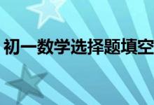 初一數(shù)學(xué)選擇題填空題有何解題方法和技巧？