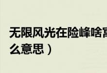 無限風(fēng)光在險(xiǎn)峰啥寓意(無限風(fēng)光在險(xiǎn)峰是什么意思)