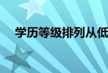 學歷等級排列從低到高（哪個學歷最高）