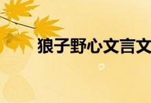 狼子野心文言文翻譯(寓意是什么)
