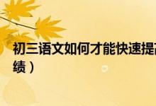 初三語文如何才能快速提高成績（如何提高初三學生語文成績）