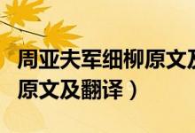 周亞夫軍細(xì)柳原文及翻譯全解(周亞夫軍細(xì)柳原文及翻譯)