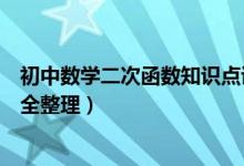 初中數(shù)學(xué)二次函數(shù)知識點(diǎn)講解(初中數(shù)學(xué)二次函數(shù)知識點(diǎn)最全整理)