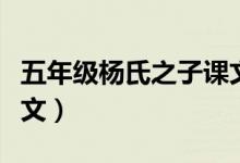 五年級楊氏之子課文視頻（五年級楊氏之子課文）