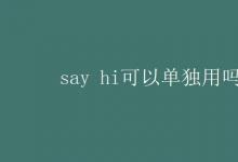 教育資訊:say hi可以單獨(dú)用嗎