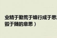 業(yè)精于勤荒于嬉行成于思意思是（業(yè)精于勤荒于嬉行成于思毀于隨的意思）