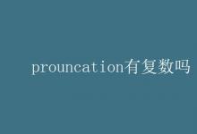 教育資訊:prouncation有復(fù)數(shù)嗎