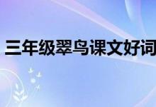 三年級(jí)翠鳥課文好詞好句（三年級(jí)翠鳥課文）